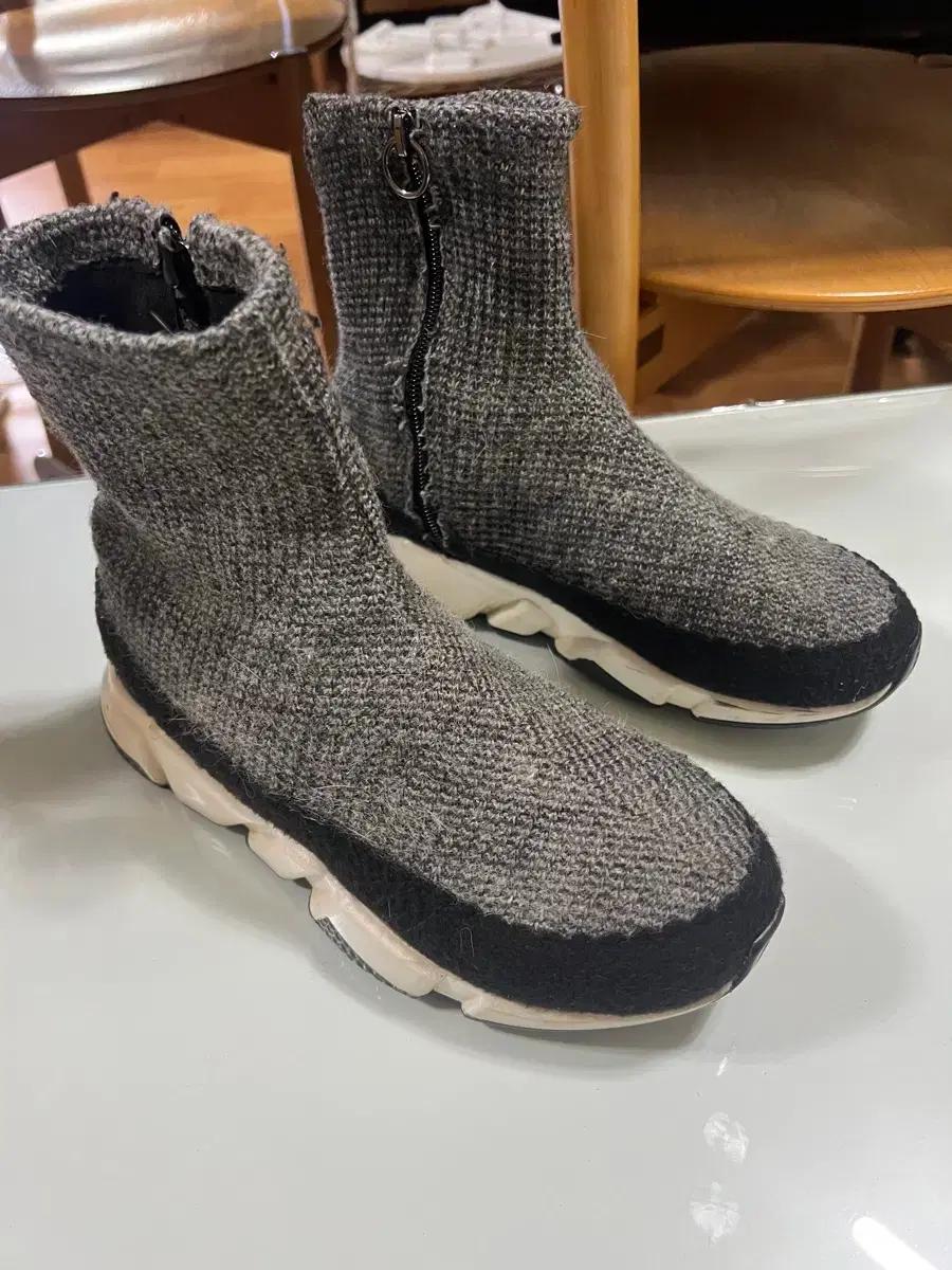 니트 앵클부츠 그레이 여성용 260