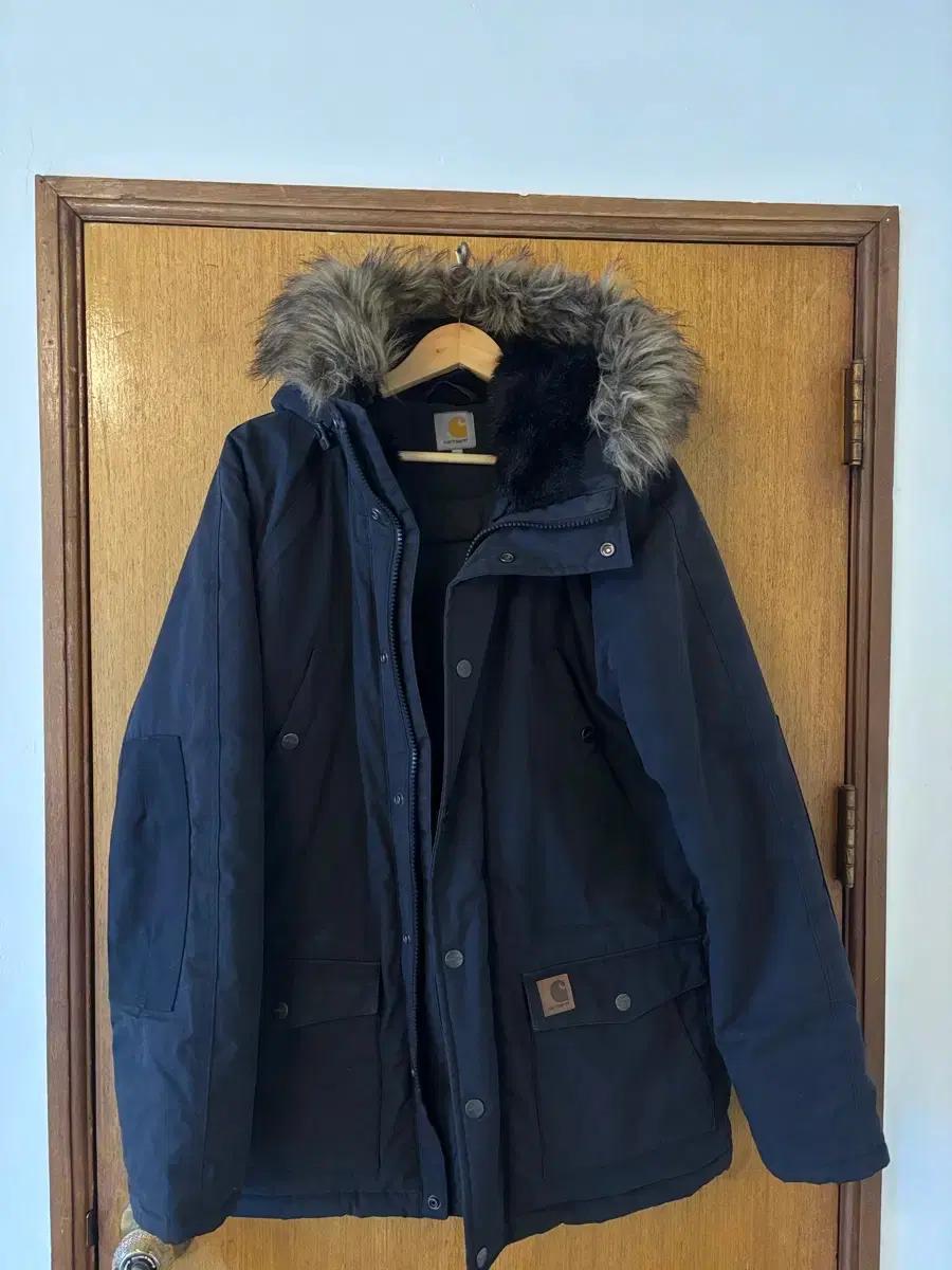 칼하트 블랙 후드 트래퍼 파카