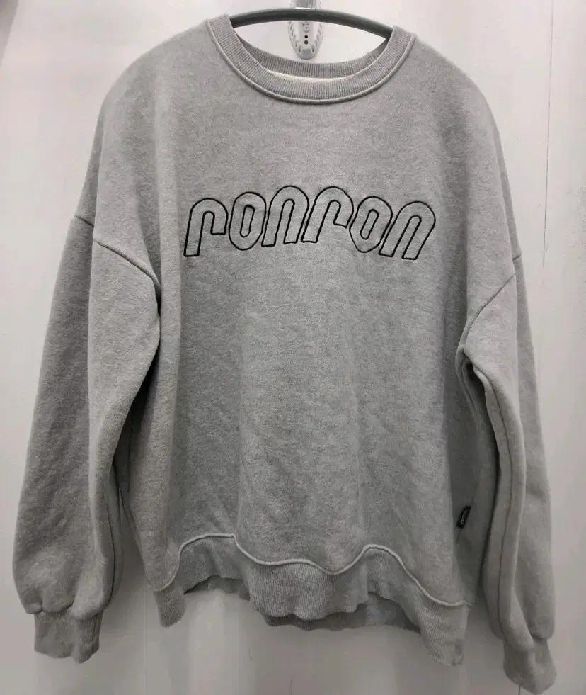 ronron 론론 회색 맨투맨 티셔츠