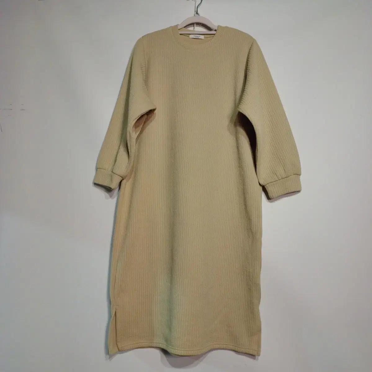 골지 니트 롱 원피스 아이보리100~105사이즈 가을겨울 511350