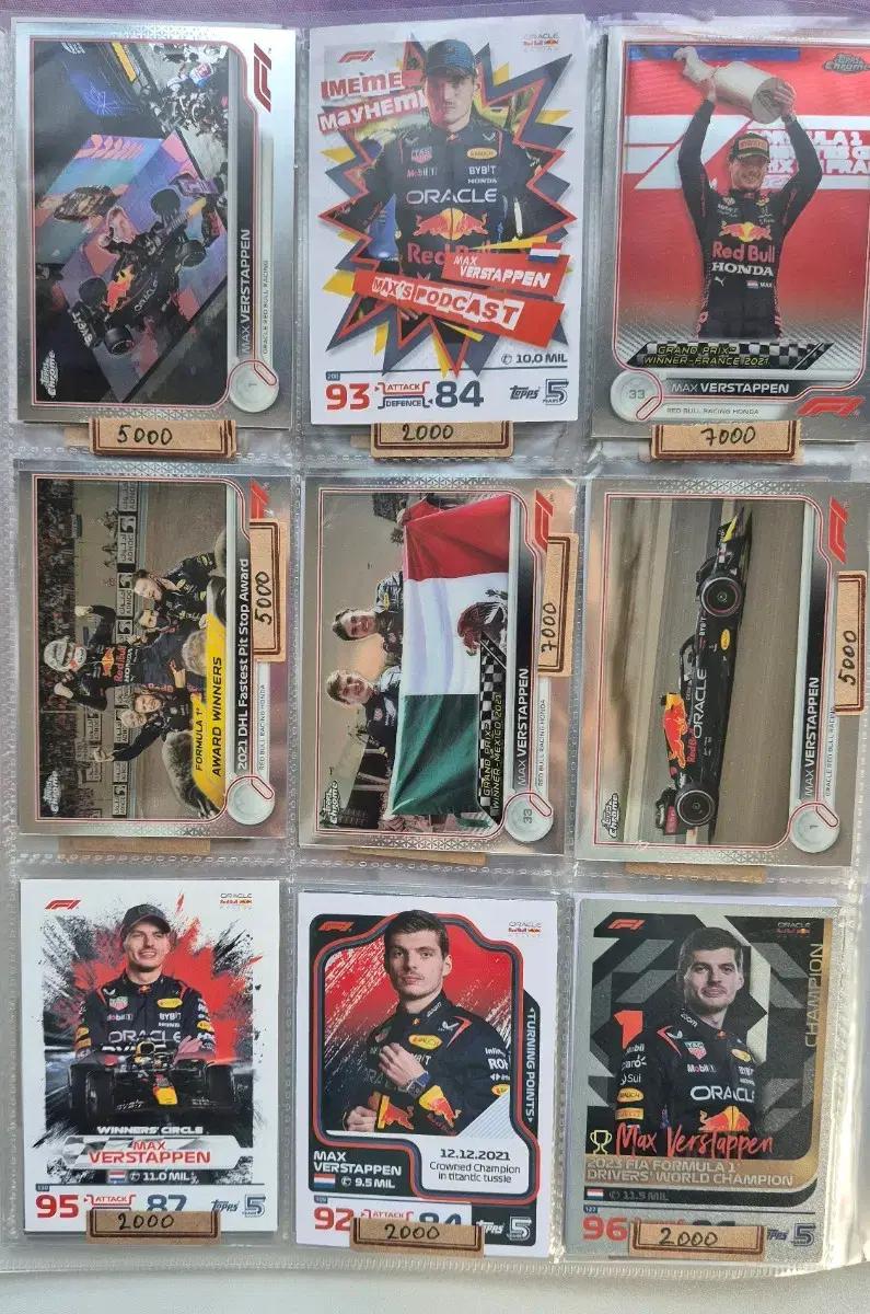 F1 맥스 베르스타펜 TOPPS Chrome/Paddock Pass 등