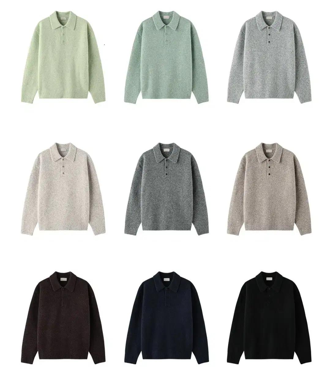 LAINE MERINO 세미크롭 카라니트 9color