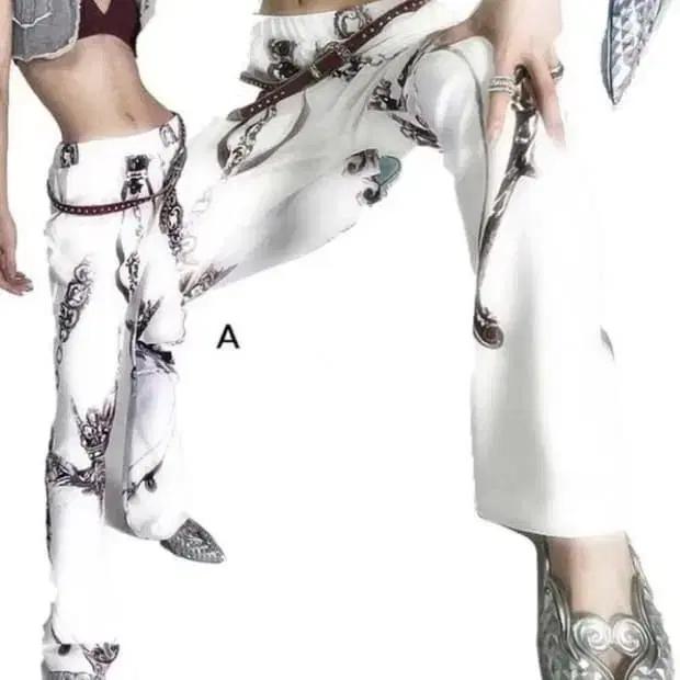 카시코 kashiko 프린팅 밴딩 팬츠