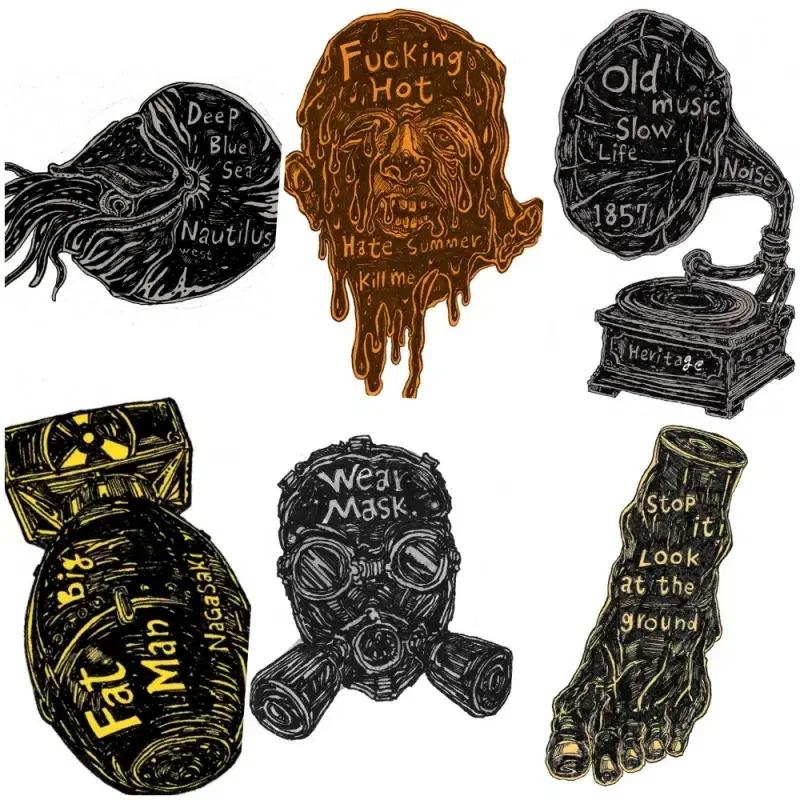 가다컴퍼니 노트북 자동차 캐리어 캠핑 빈티지스티커 6종세트 A597