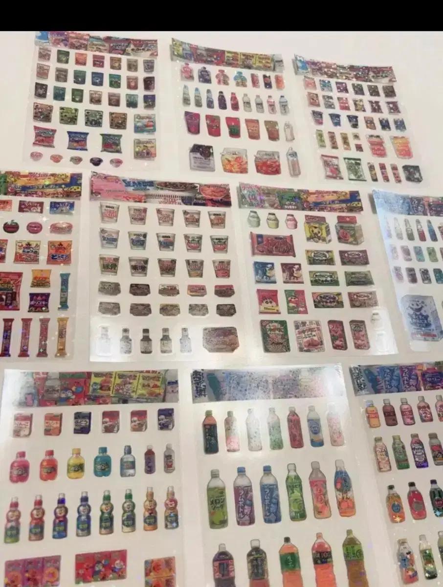 일본 간식 투명 글리터 스티커