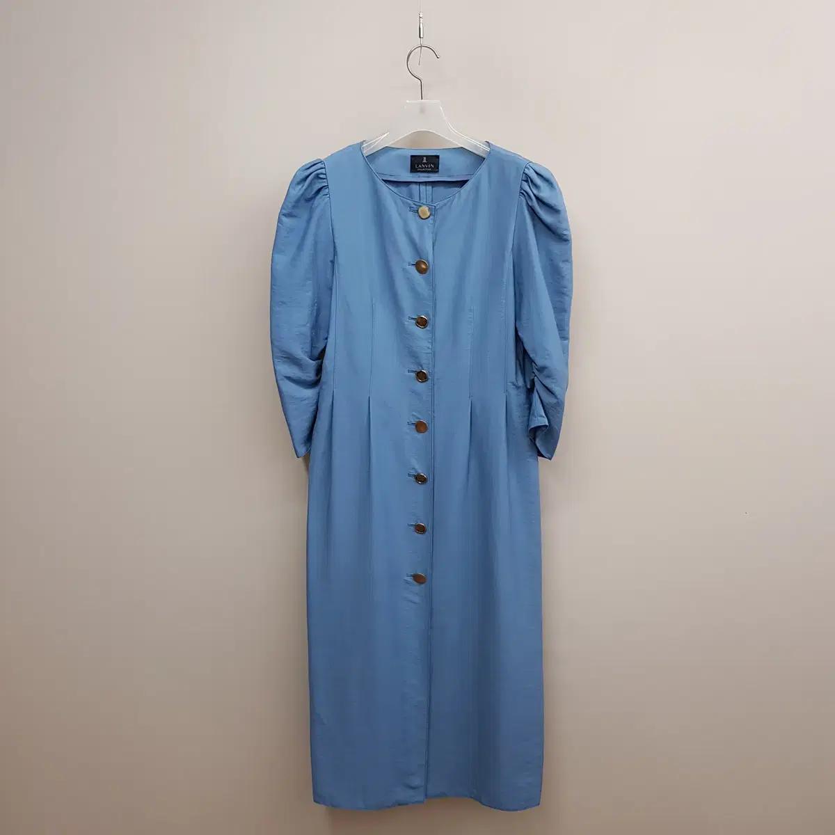 한섬 랑방 2020 퍼프소매 클래식 버튼 롱원피스88-98-165사이즈