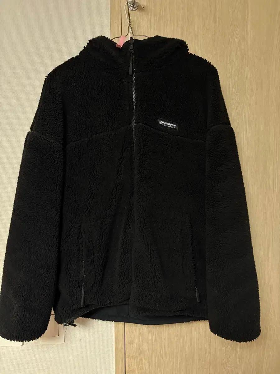 grooverhyme 검정색 플리스 자켓 xl