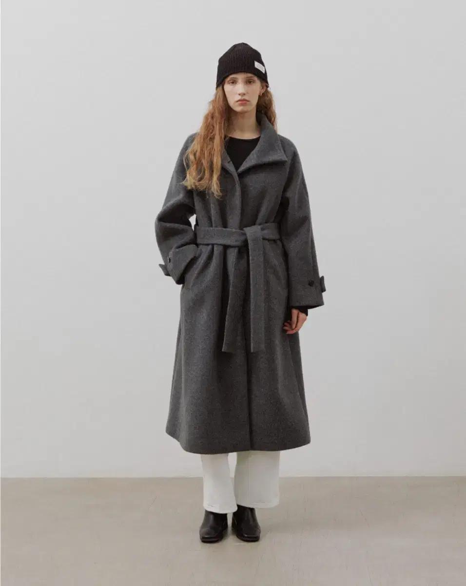 브릴먼스 오버핏 캐시미어 발마칸 롱 코트 [차콜]