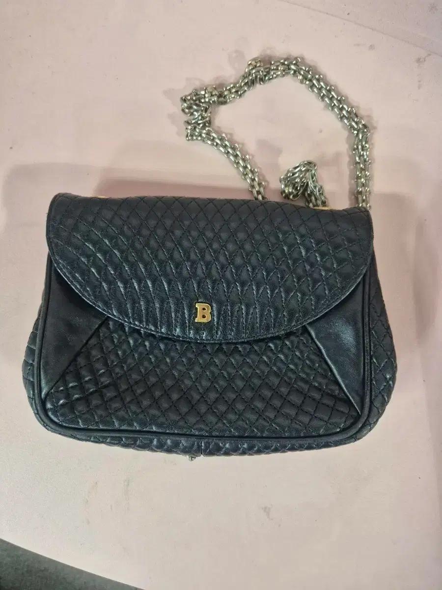 BALLY 발리 블랙 퀼팅 체인 숄더백