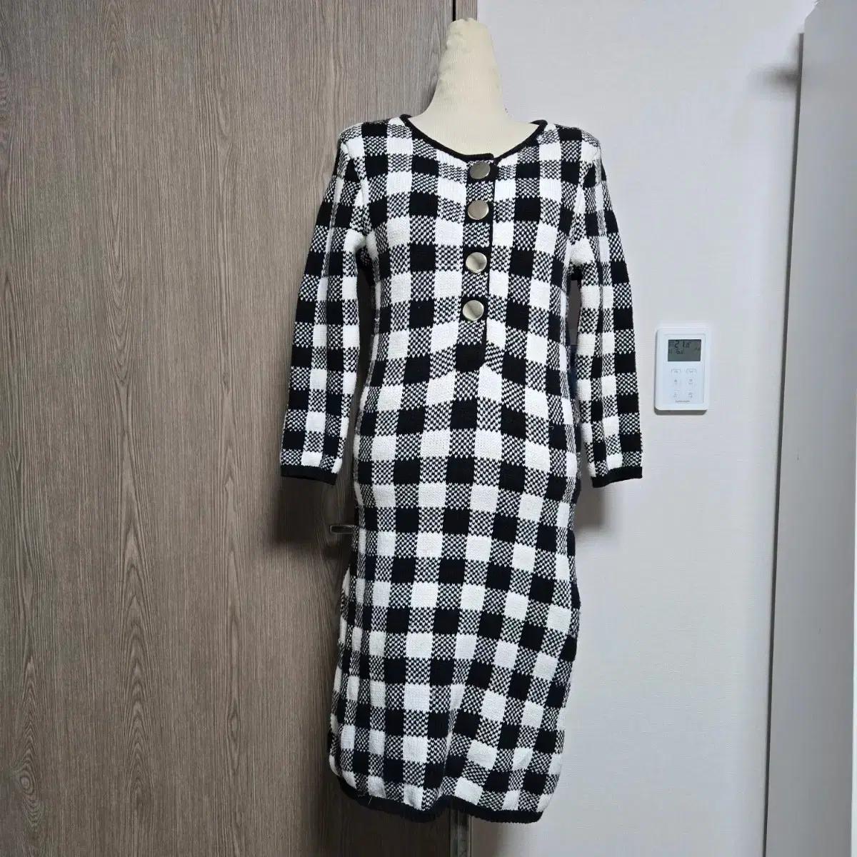 마쥬 체크 니트 원피스