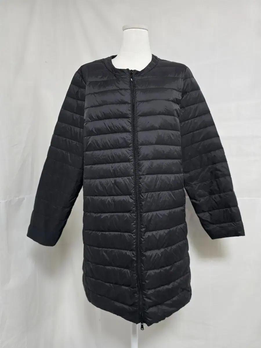 블랙 누빔 퀼팅 경량 롱 패딩 코트 여 95. 1120
