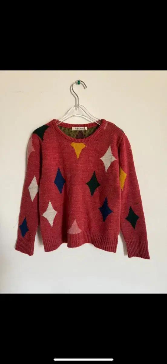 BOBO CHOSES 다이아몬드 패턴 스웨터 4-5Y