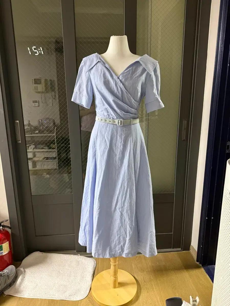 브라이드앤유 스카이블루 바스락 여름 원피스