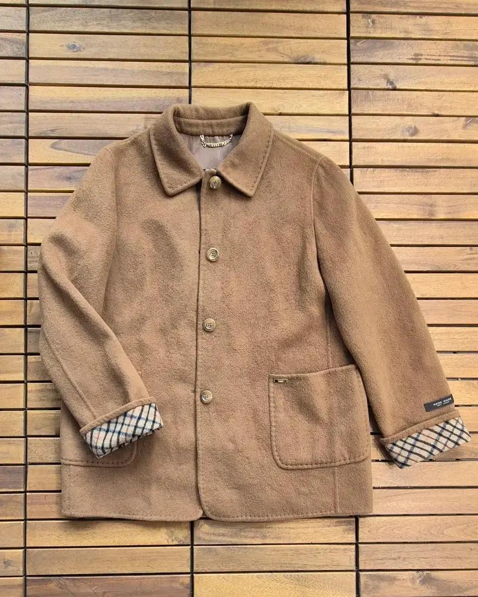 닥스 캐시미어100% 코트 브라운 체크 안감
