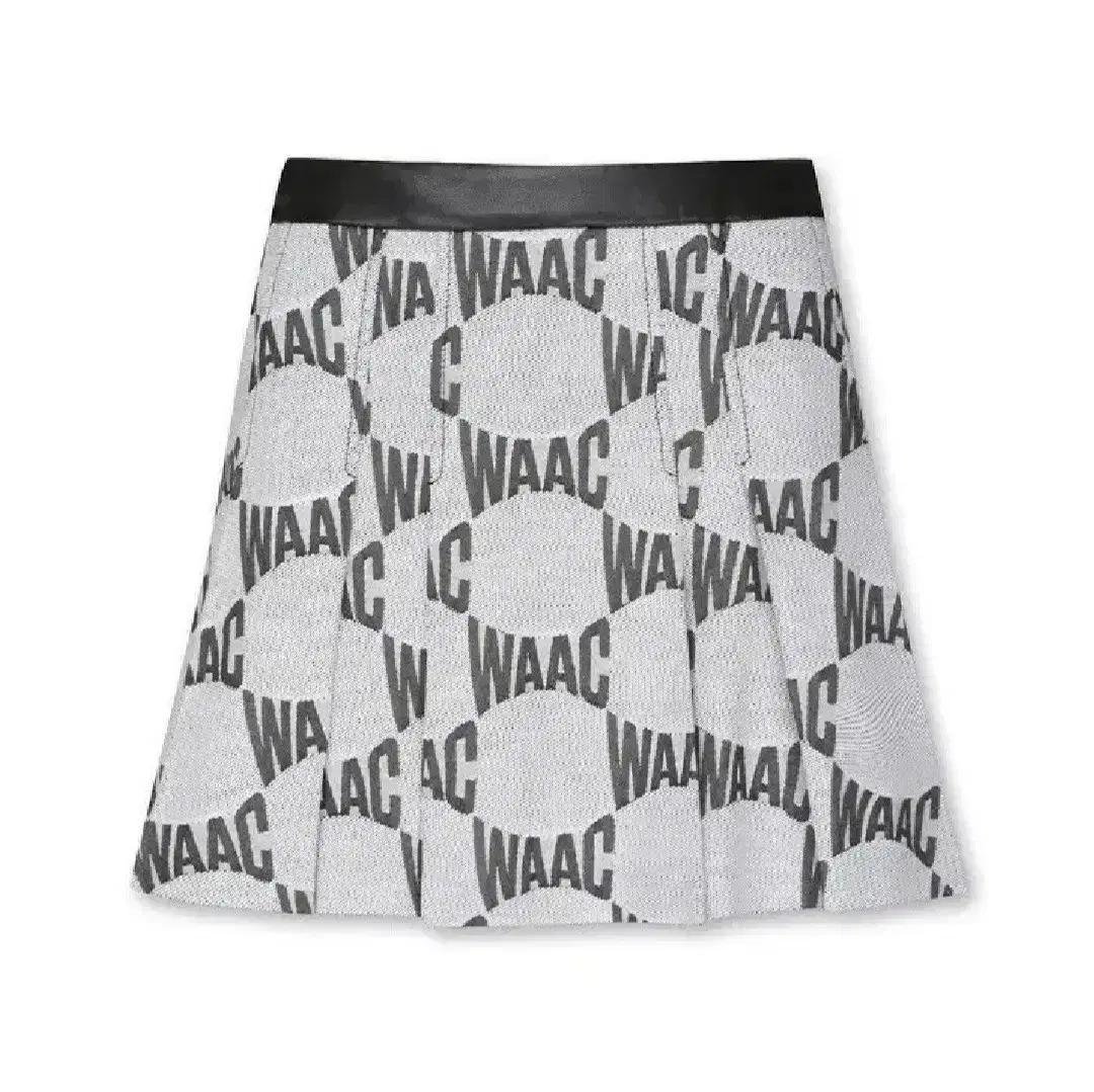 [WAAC] 여성 로고프린트 레더 플리츠 골프 스커트
