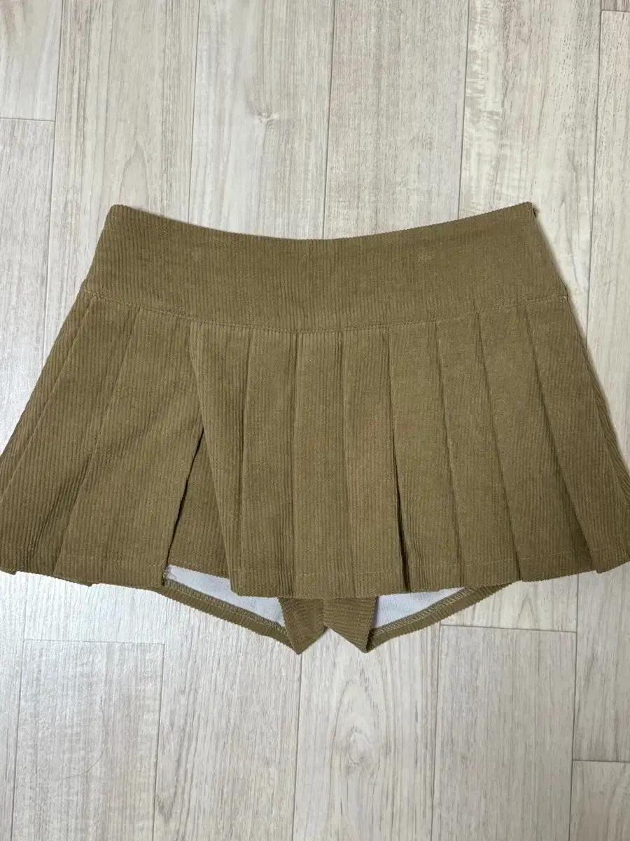 골덴 코듀로이 플리츠 미니 스커트 치마바지