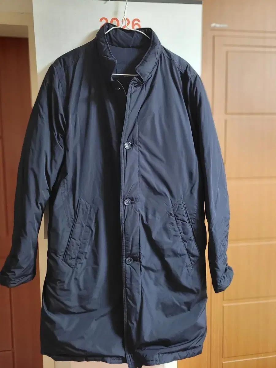 남성 네이비 롱 코트 덕다운 95