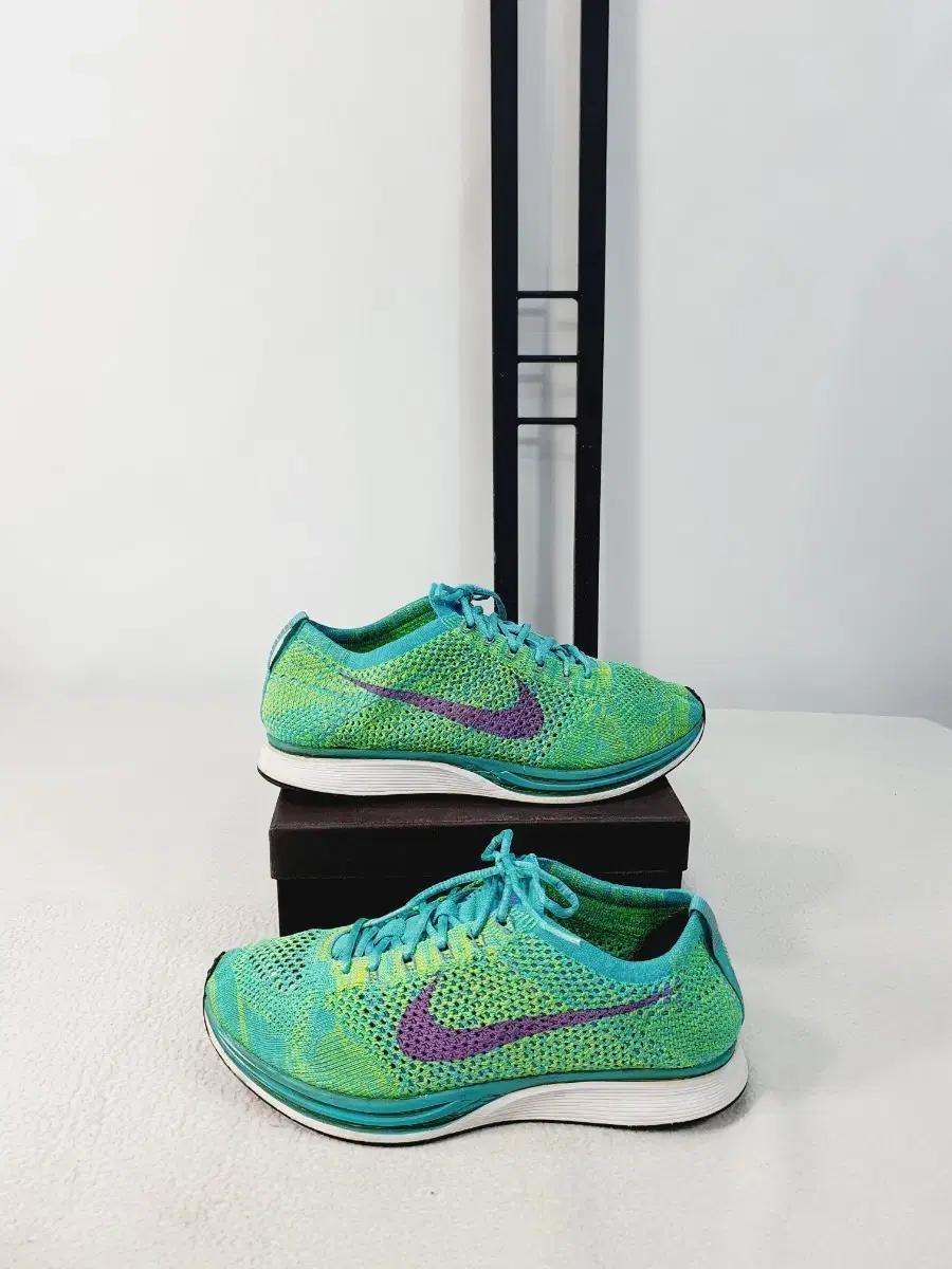나이키 플라이니트 레이서 그린/퍼플 265