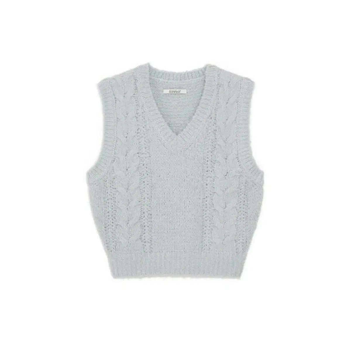 타낫 t/t Wool cable knit vest (sky blue)