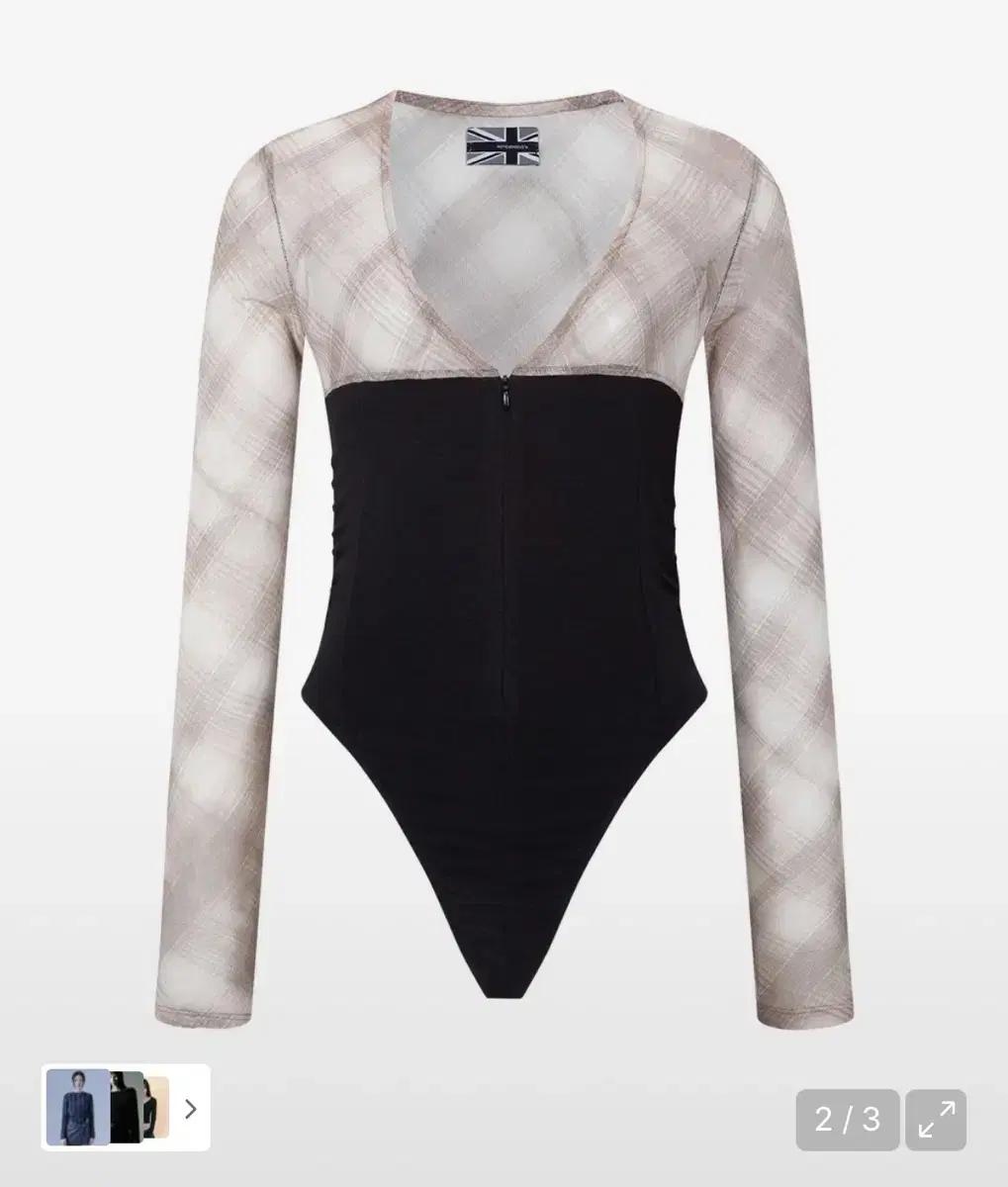 플리즈노팔로우 etta check bodysuit 바디수트