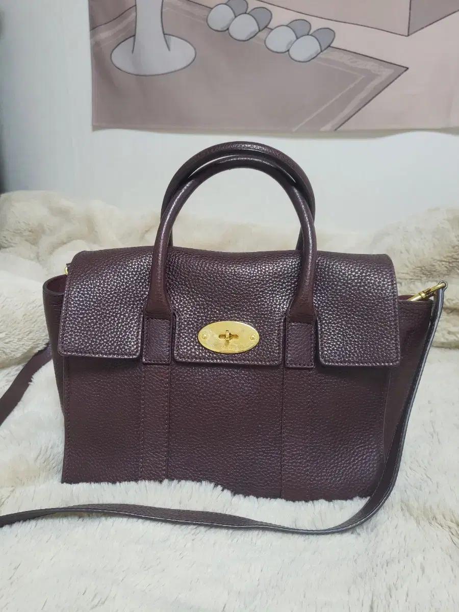 정품 멀버리 베이스워터 옥스블러드 토트숄더백(버건디+진브라운)