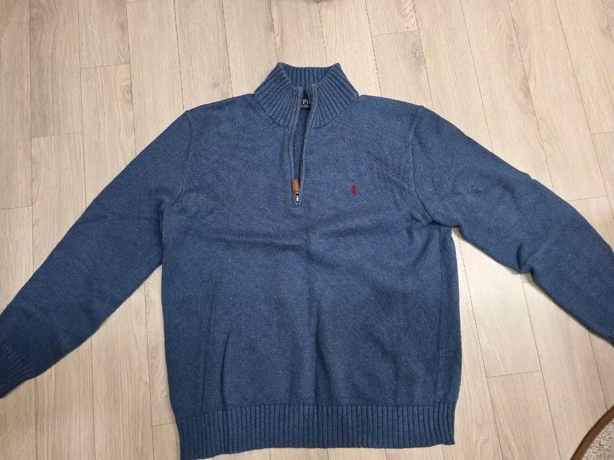폴로 랄프로렌 블루 하프넥 니트