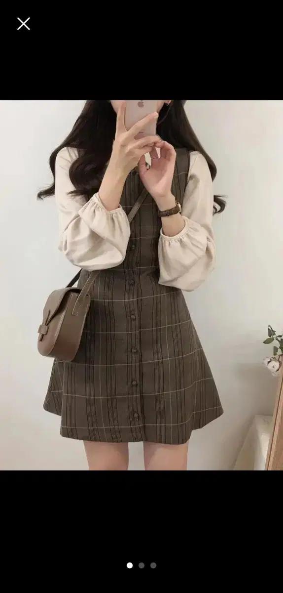 단풍룩 강추) 체크 셔츠+원피스 가을 데이트룩
