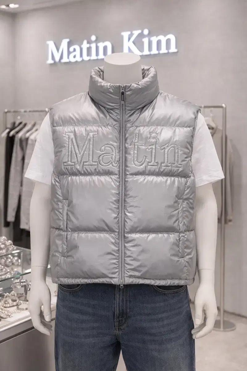 L사이즈 마뗑킴 실버 푸퍼 패딩 MK249ODW509HSV