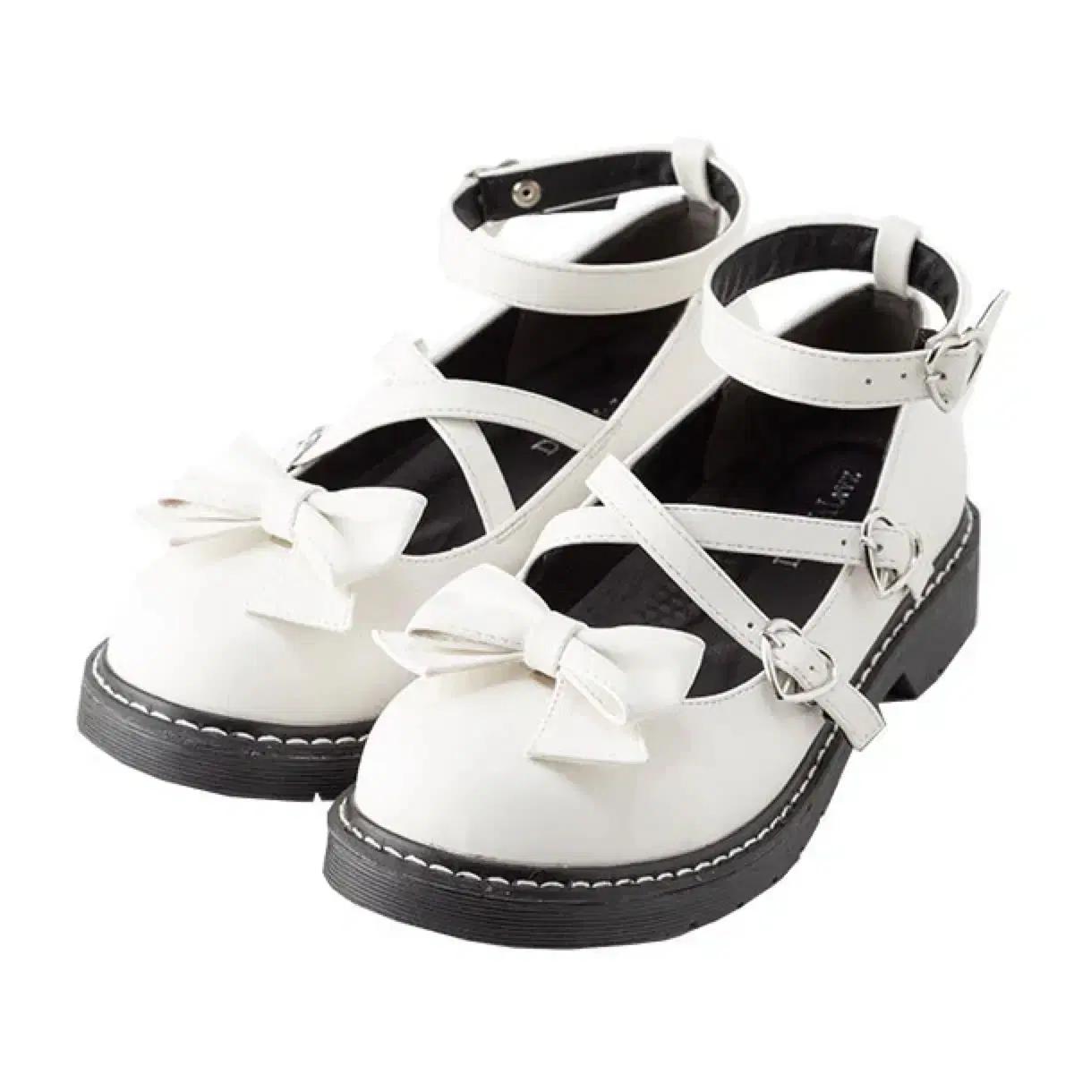 디어마이러브 크로스벨트 리본 펌프스 화이트 235