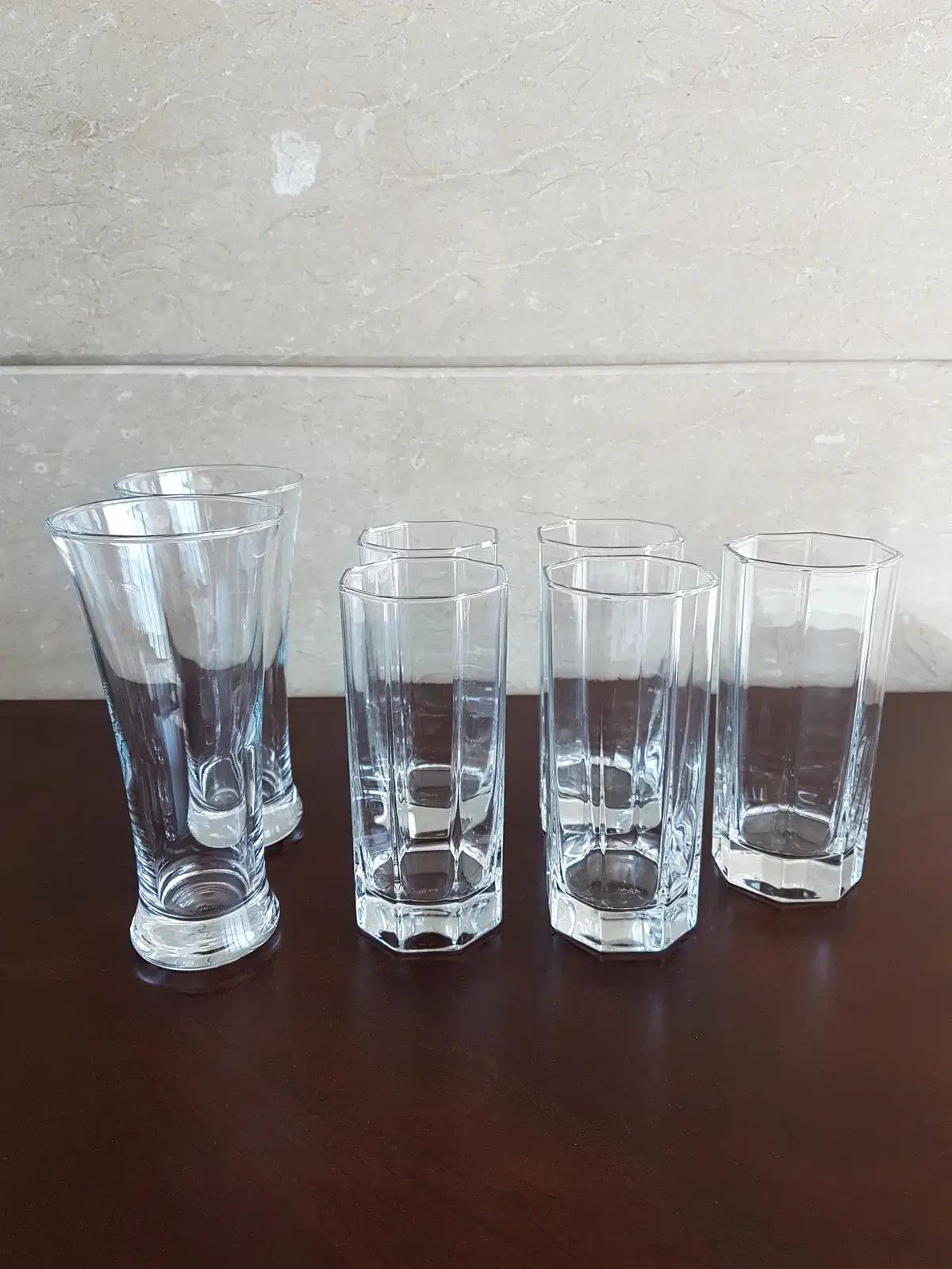 빈티지 ARC(Arcoroc France) 긴유리잔