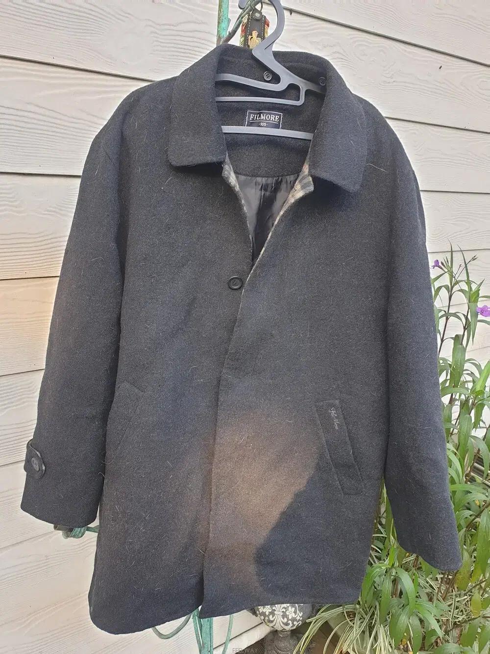 FILMORE 정품 멋쟁이 남성 한겨울 울코트 모직코트 무스탕 가죽자켓