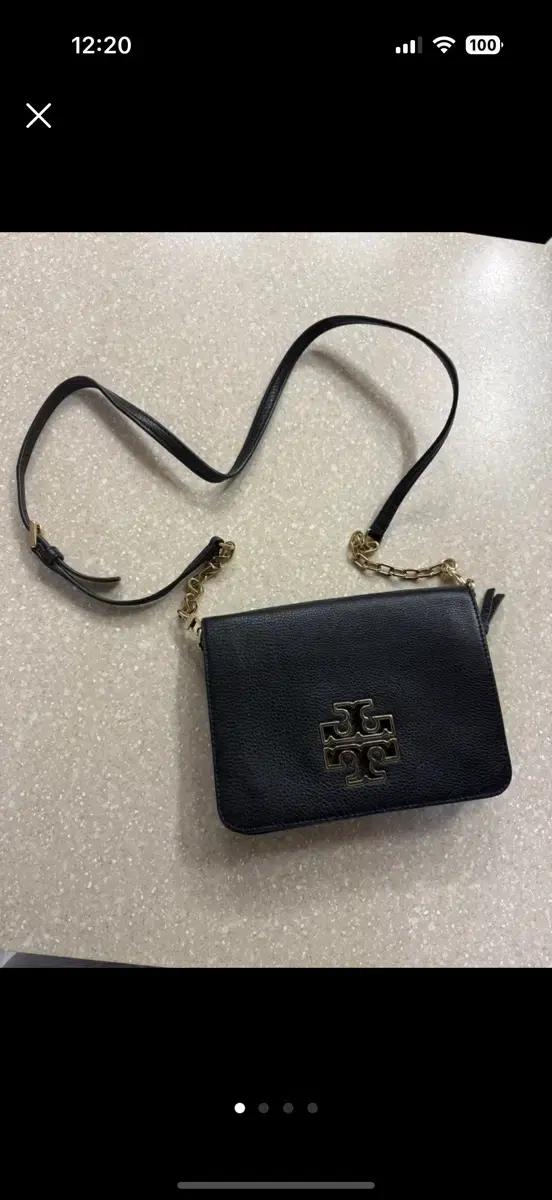 토리버치 블랙 레더 크로스백