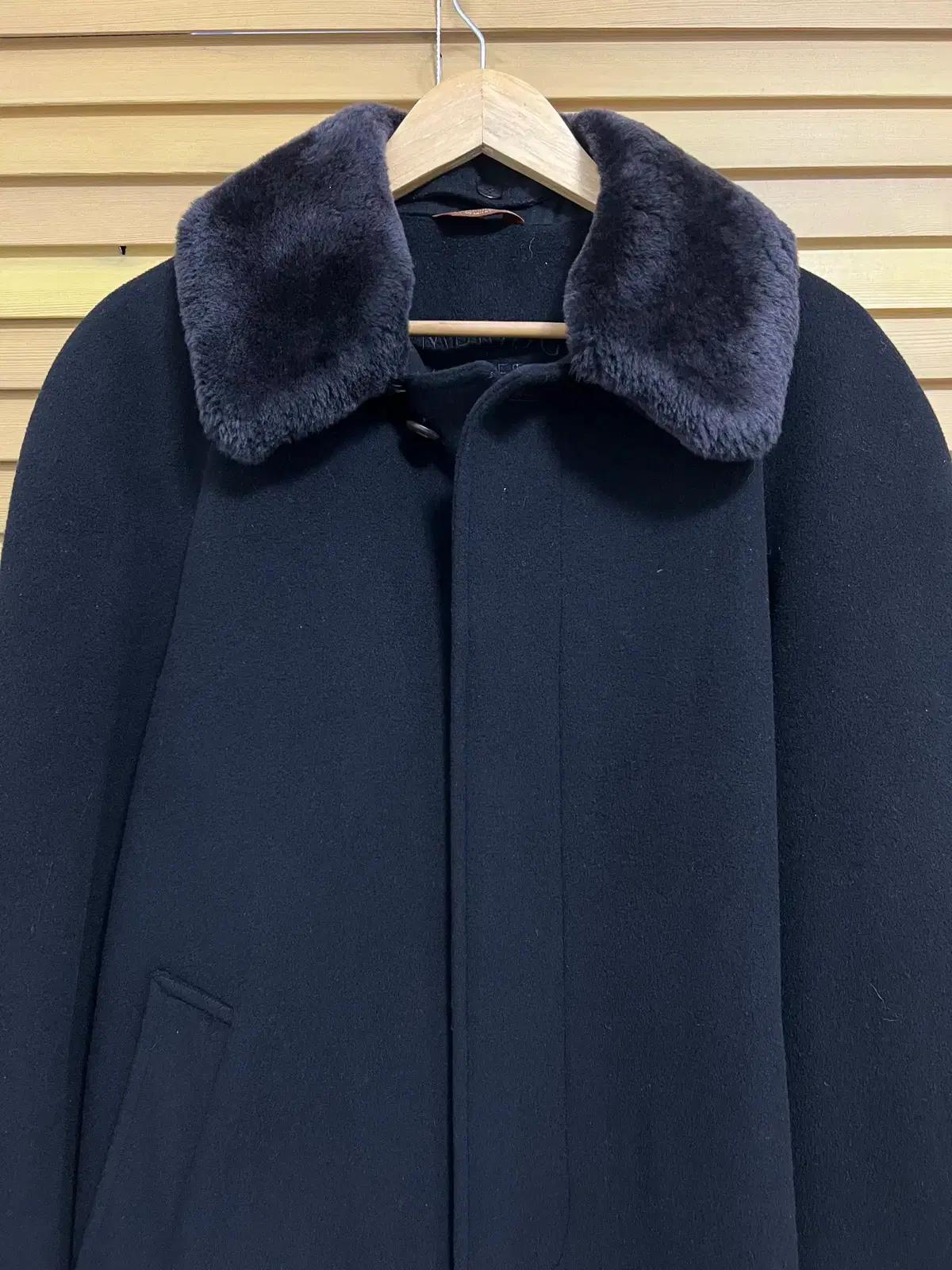 캠브리지멤버스 남성 블랙 울캐시미어코트 싱글코트  97-85-170