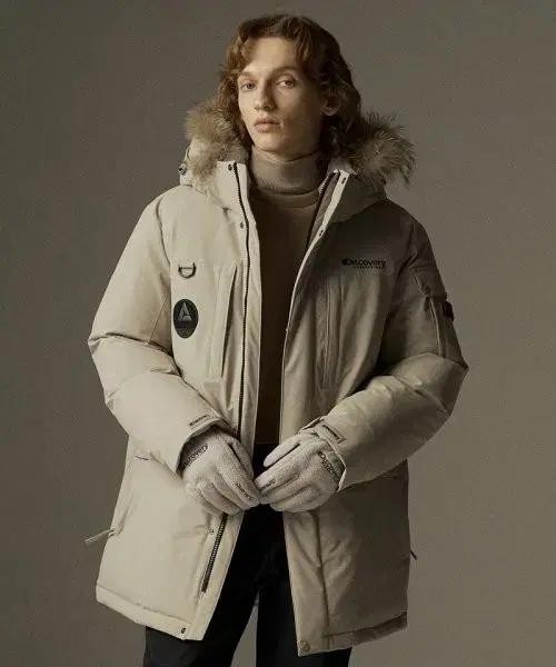 디스커버리 익스페디션 구스다운 밀포드 패딩 베이지 95~100사이즈