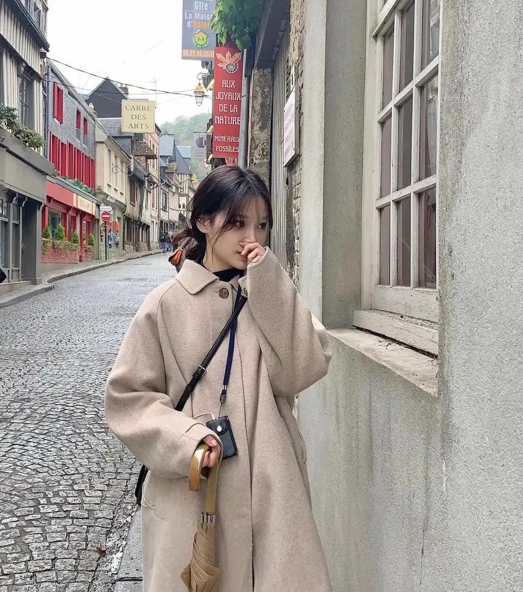 유튜버 다예 핸드메이드 롱코트 울90 코트