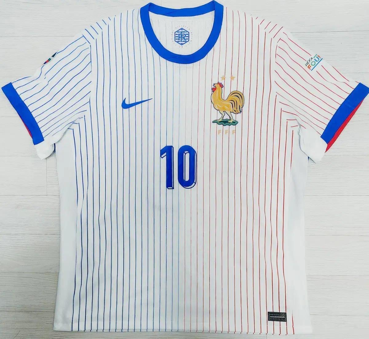 나이키 24 26 프랑스 음바페 선수용 풀패치 어웨이 유니폼XL (정품)