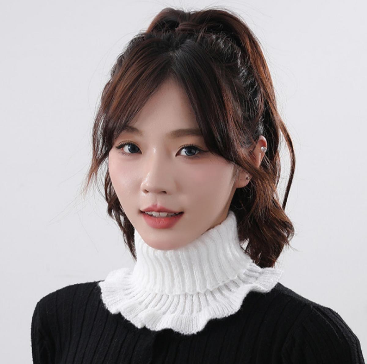 [무배/1+1] 여성 니트 넥워머 페이크 목폴라 보온 목티 레이어드 겨울