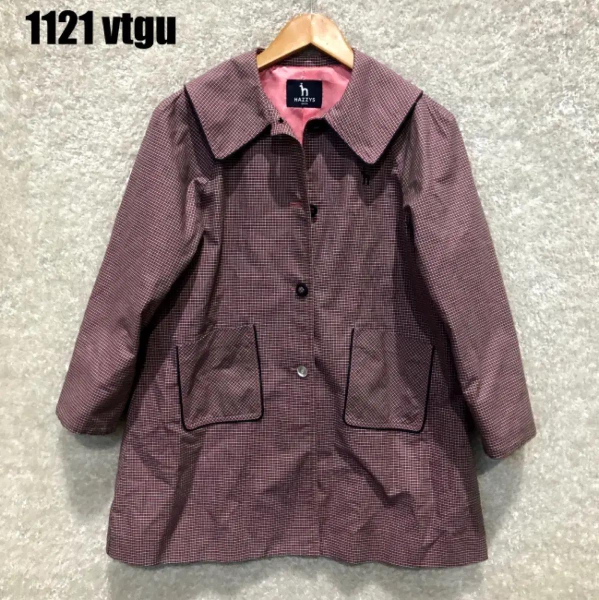 헤지스 체크 패턴 여성 코트 아동