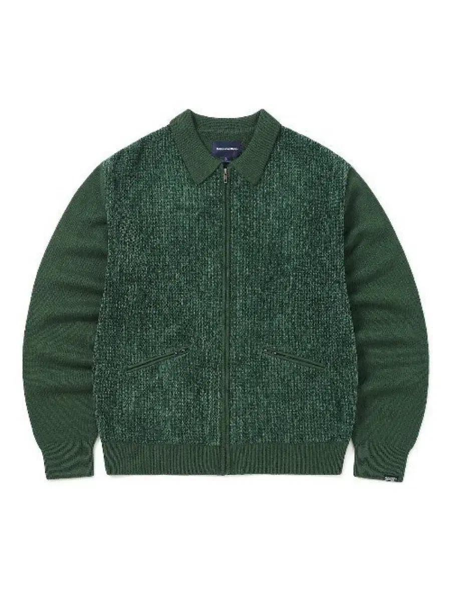 디스이즈네버댓 벨벳 니트 집 폴로그린