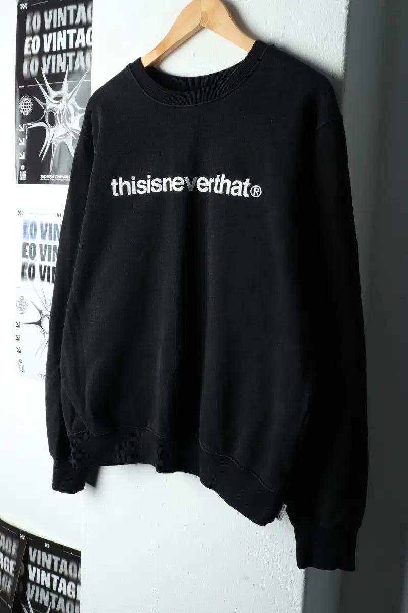 (M-L) 디스이즈네버댓 맨투맨 티셔츠 블랙 기모 올드스쿨-15FA3