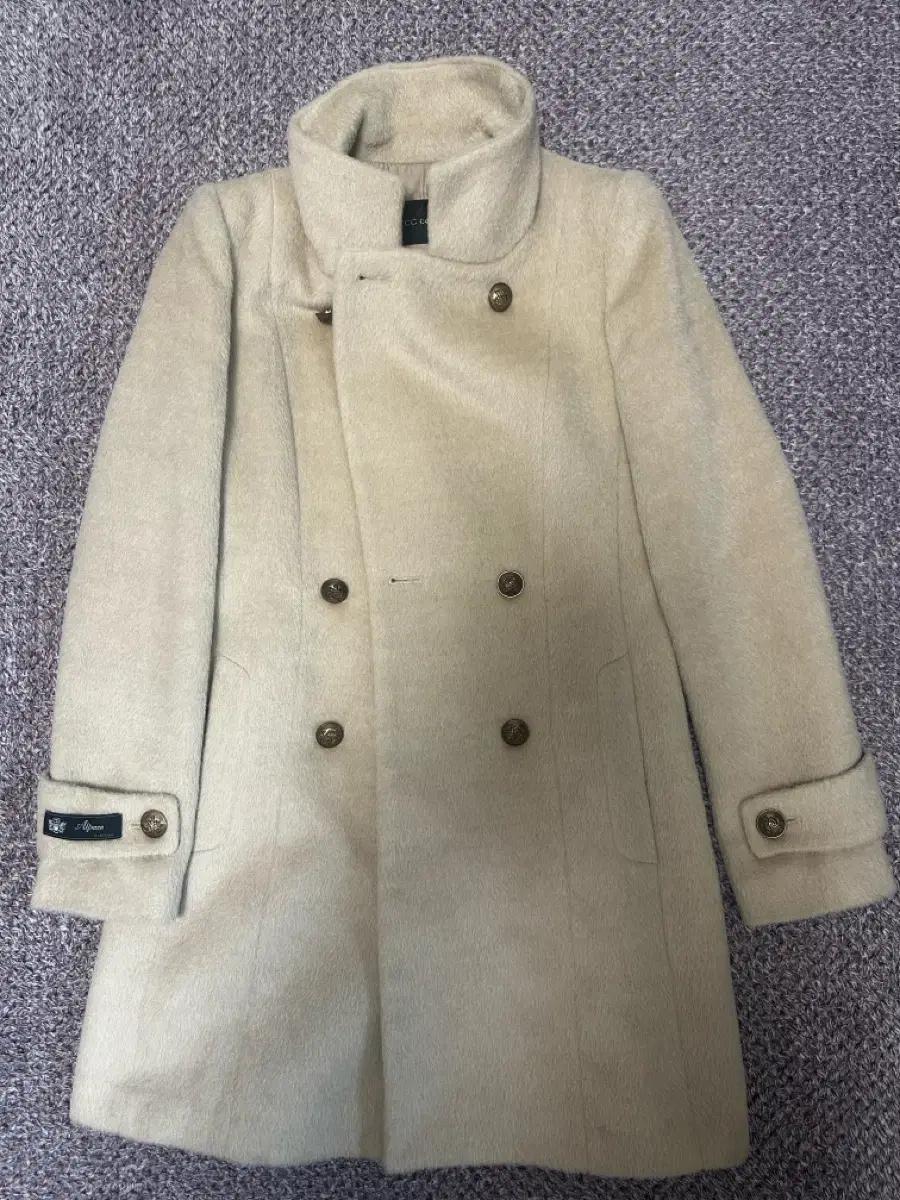 스나계 CC collect 알파카 아이보리 더블 코트 S