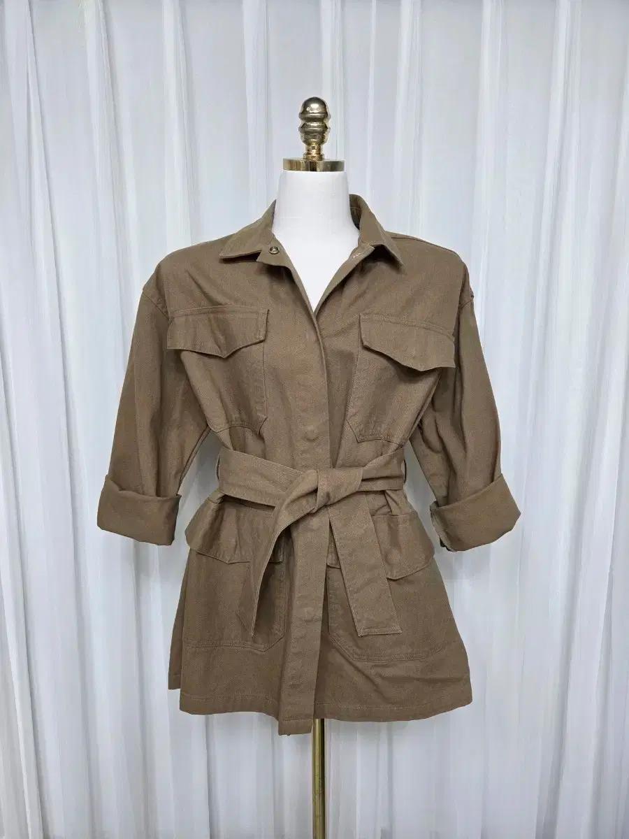 새)면 혼방 벨트 여성 자켓 여자 코트 점퍼 아우터 봄 가을 프리 사이즈