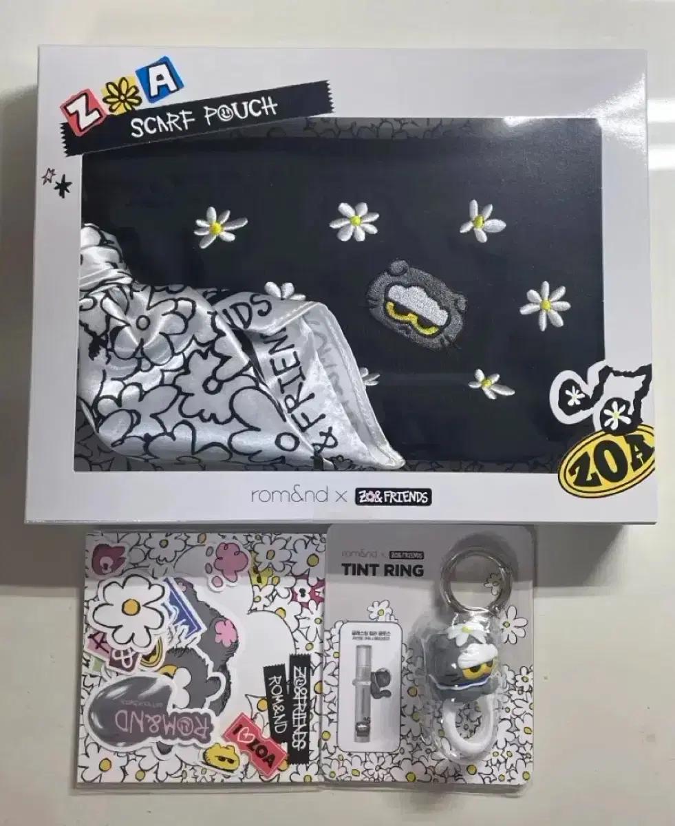 [미개봉] 롬앤 조앤프렌즈 조아 지드래곤 스카프 파우치+틴뚜링+스티커
