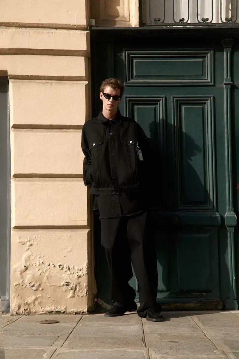 stu office 블랙 데님 자켓