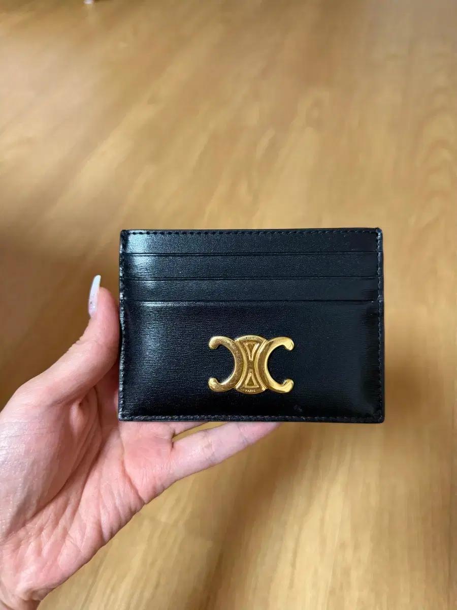 셀린느 트리옹페 카드지갑 블랙