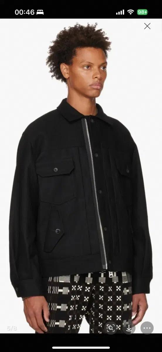 sacai 사카이 블랙 지퍼 포켓 자켓