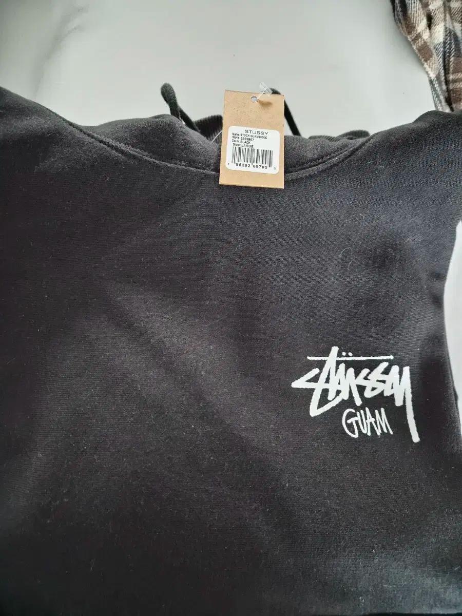 스투시 GUAM 후드 블랙 L 새상품