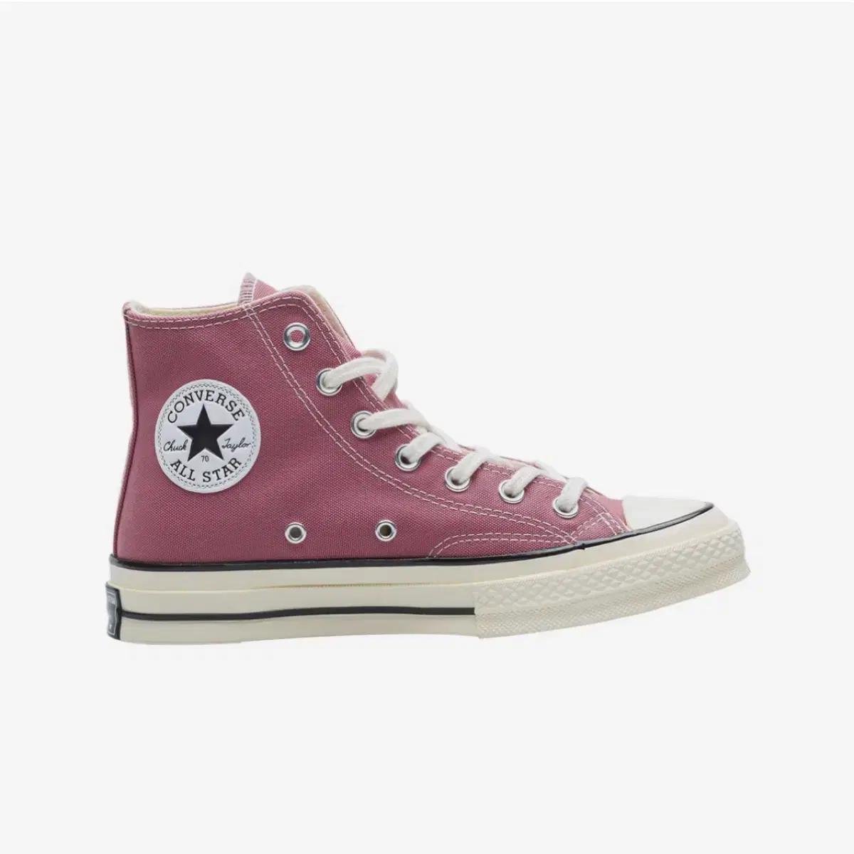 컨버스 척 70 빈티지 캔버스 하이 스니커즈 신발 핑크 아우라 240mm