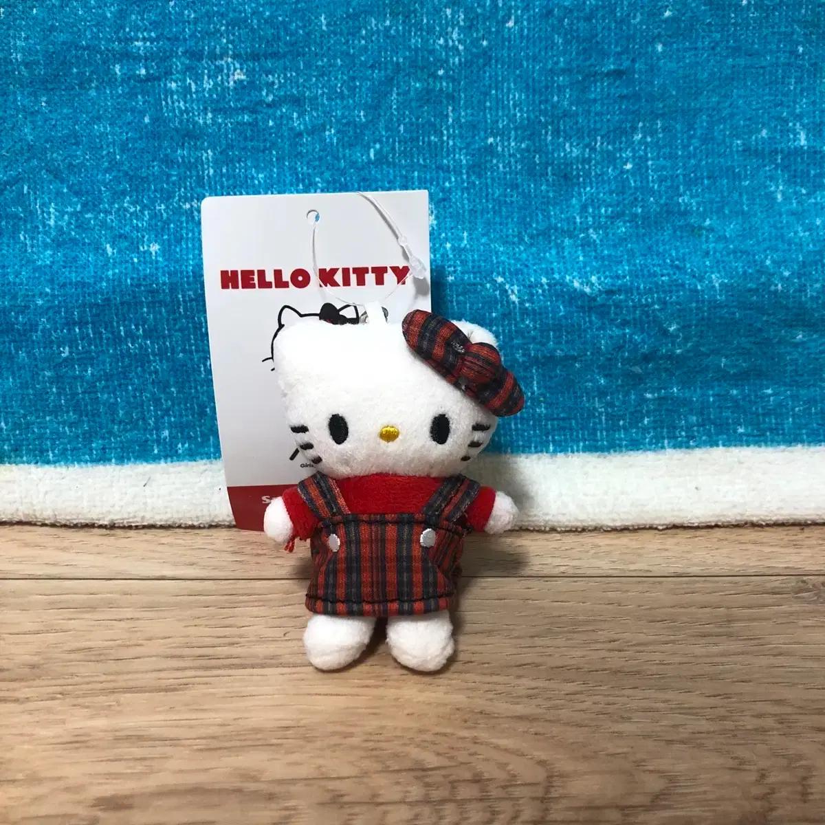 미니 체크원피스헬로키티 키링