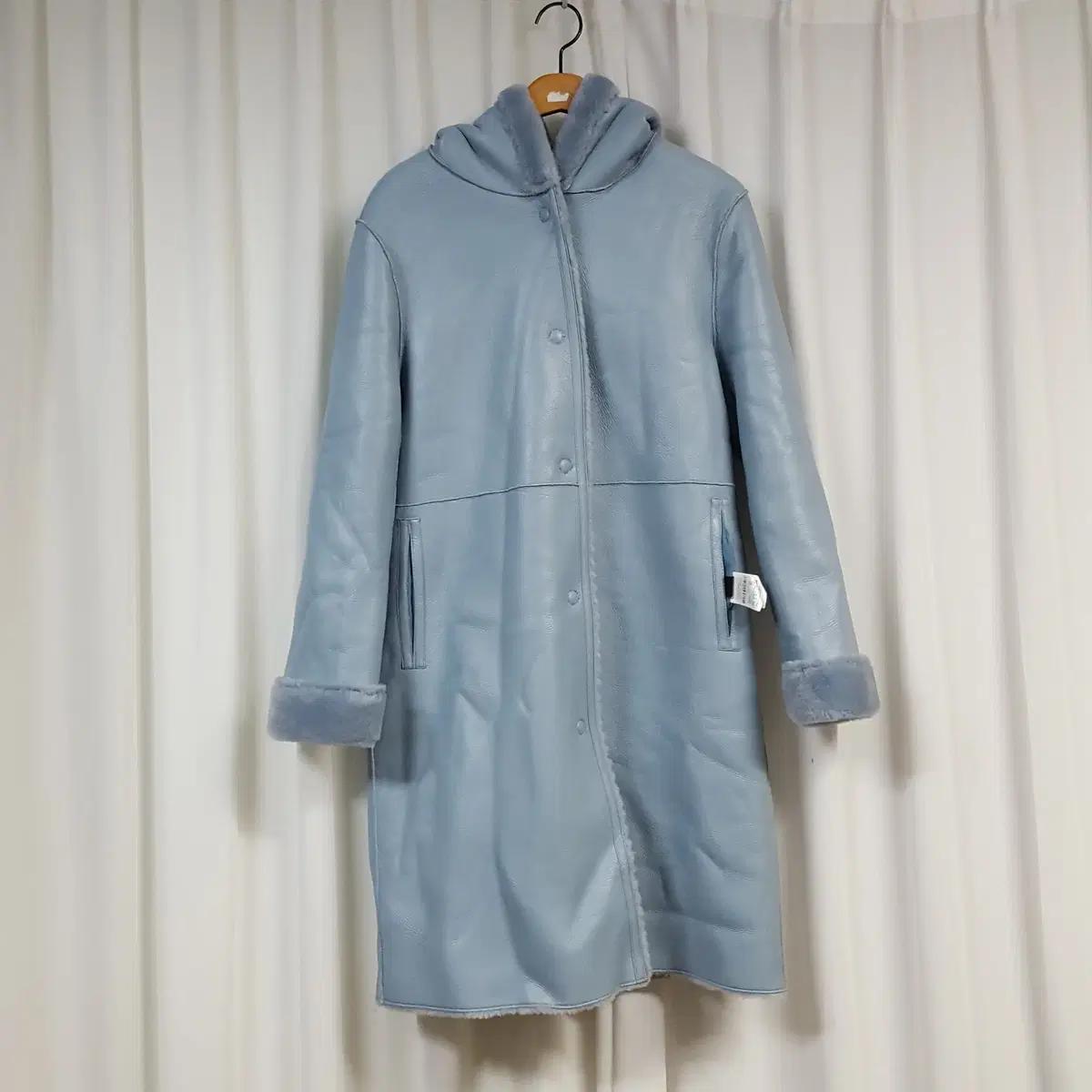 더아이잗 여성 롱가죽 후드 밍크코트 55 오일장